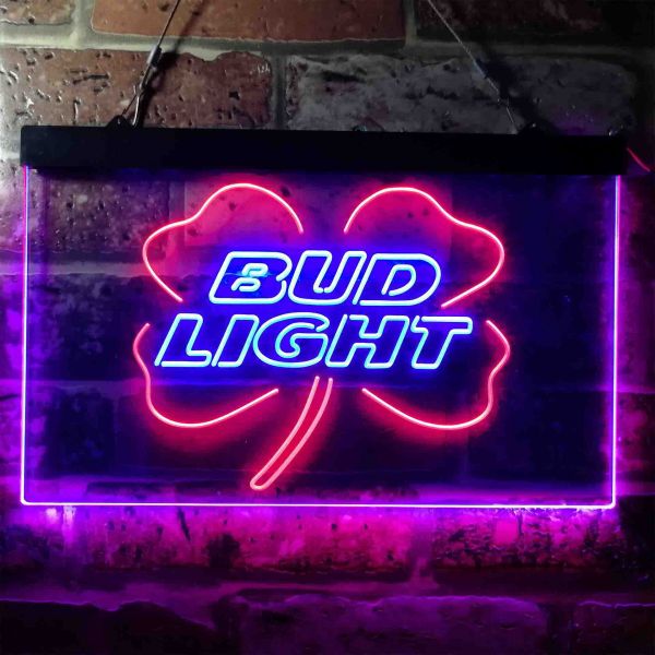 Bud Light Clover Dual LED Neon Light Sign